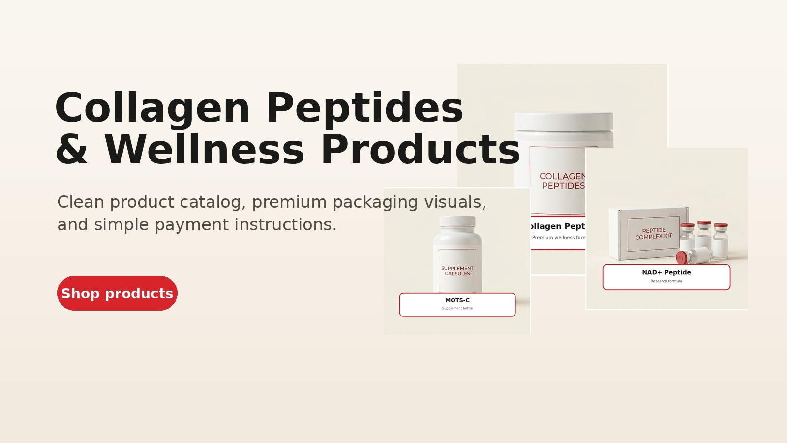 Collagen peptide product bottles